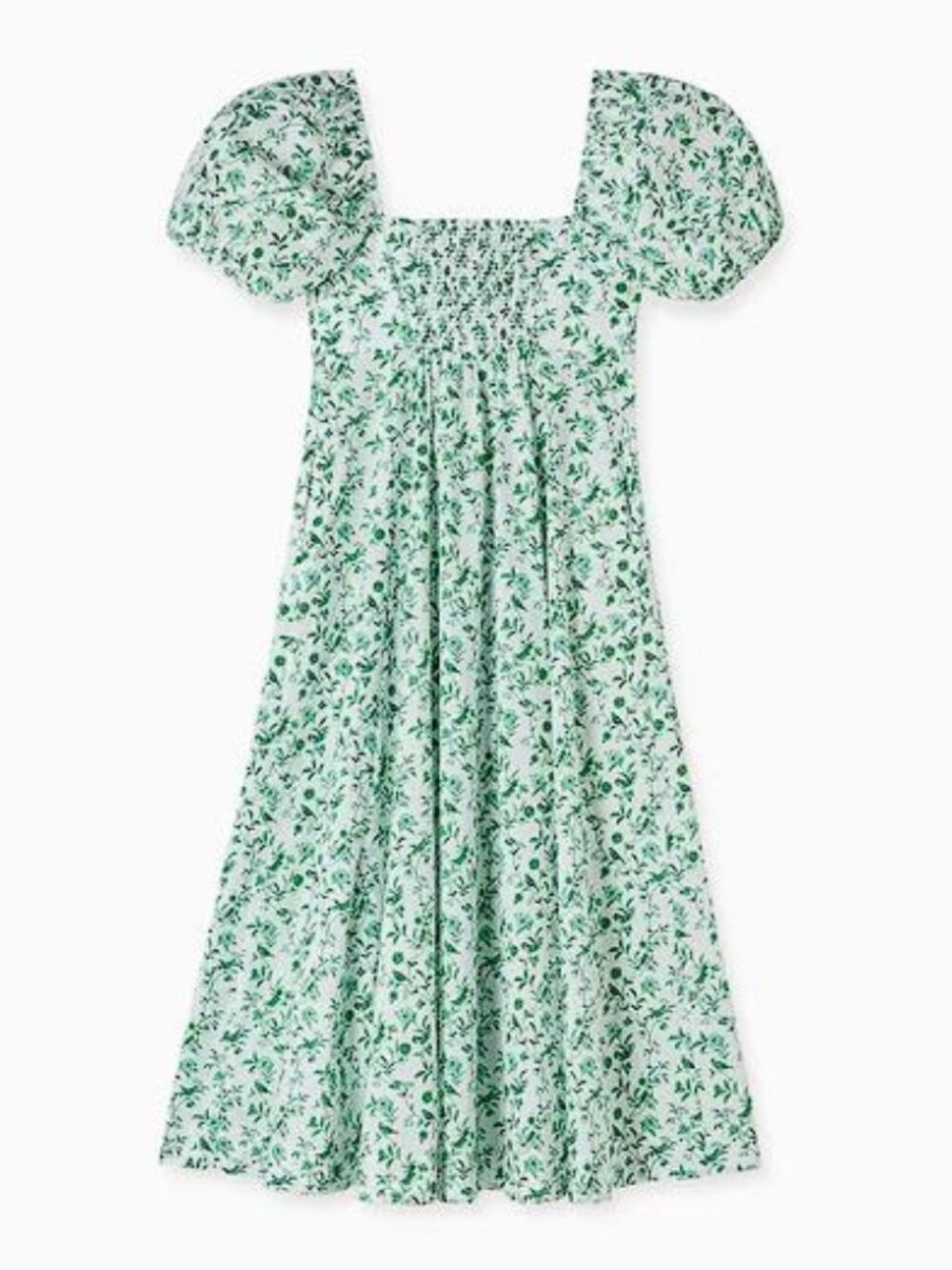 HILL HOUSE HOME X LA COQUETA Women's Green Bird Floral Matilda Dress Size S - Picture 3 of 14
